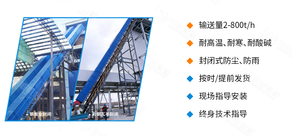 封閉式大傾角皮帶輸送機優勢特點